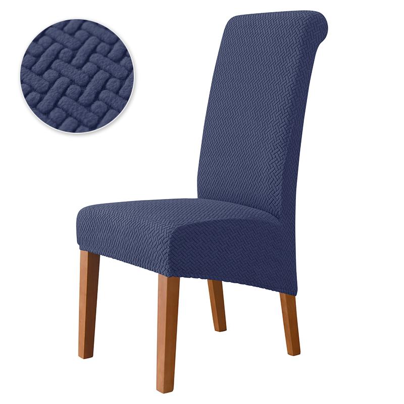 

Fashion High Elasticity Dining Chair Cover Modern Design Chair Protector Soft Slant Hem Covers Home Kitchen Chairs Cover 1pc