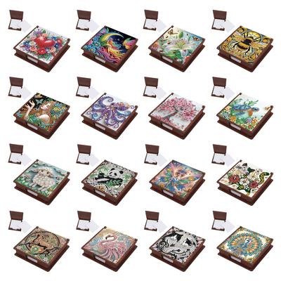 Soporte de Notas Adhesivas de Madera para Bricolaje Diamond Art Contiene 160 Hojas de Papel Bloc de Notas de Pintura de Diamantes para Escritorio de Oficina