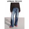 Women's Retro Casual Fun Ornament Denim Long Pants