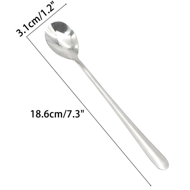 1Pieces Stainless Steel Round Spoon Net Red Golden Dinner Long Handle Stirring Dessert Spoons Outdoor Tableware