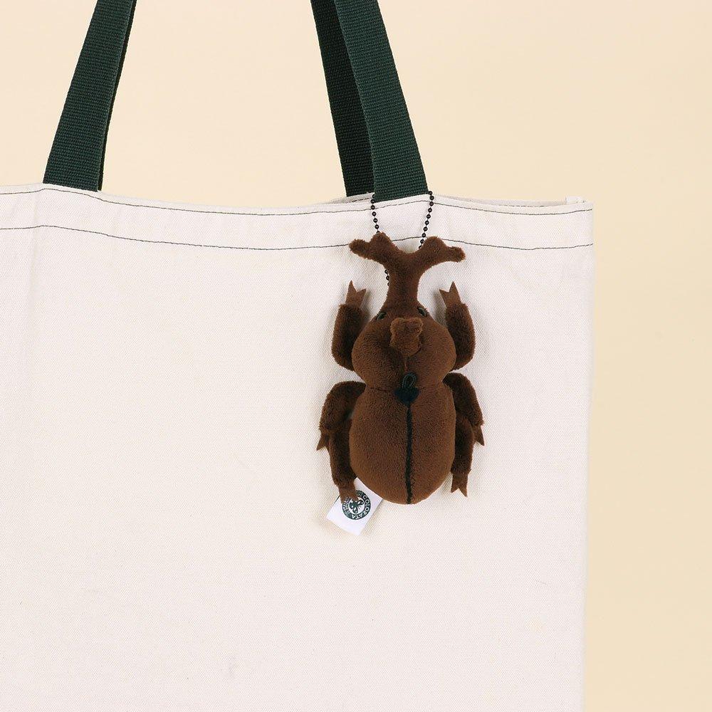 COLORATA Rhinoceros Beetle Plush Mascot (Realistic Insect with Chain) Cute Rhinoceros Beetle Keychain Doll Gift (Twice Tested)  Christmas Present