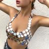 Sexy Acrylic Plastic Sequin Chest Bra Chain Dress Nightclub Party Show Festival Outfit Dance Costume Stage Wear Body Jewelry New