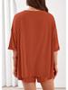 New Women's Casual Two-Piece Set: Loose V-Neck Short-Sleeved Top and Shorts