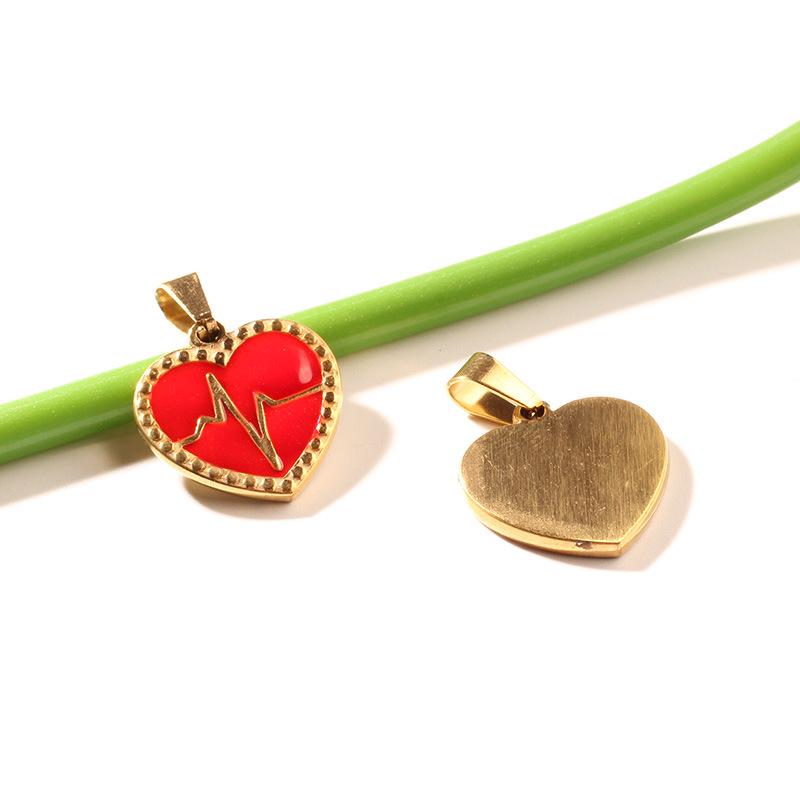 Retro Französisches Rotes Herzschlag Liebe Herz Anhänger: Stilvolles & Vielseitiges Accessoire für Damen