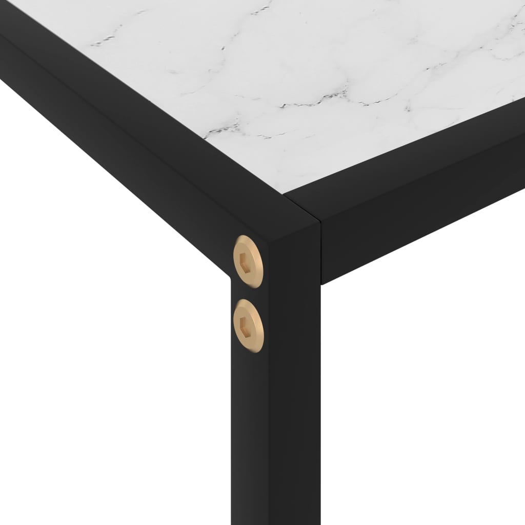 Console Table White 100x35x75 Cm Tempered Glass