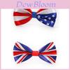 Stylowy jedwabny krawat-kokarda z flagami Union Jack i USA do kostiumów karnawałowych