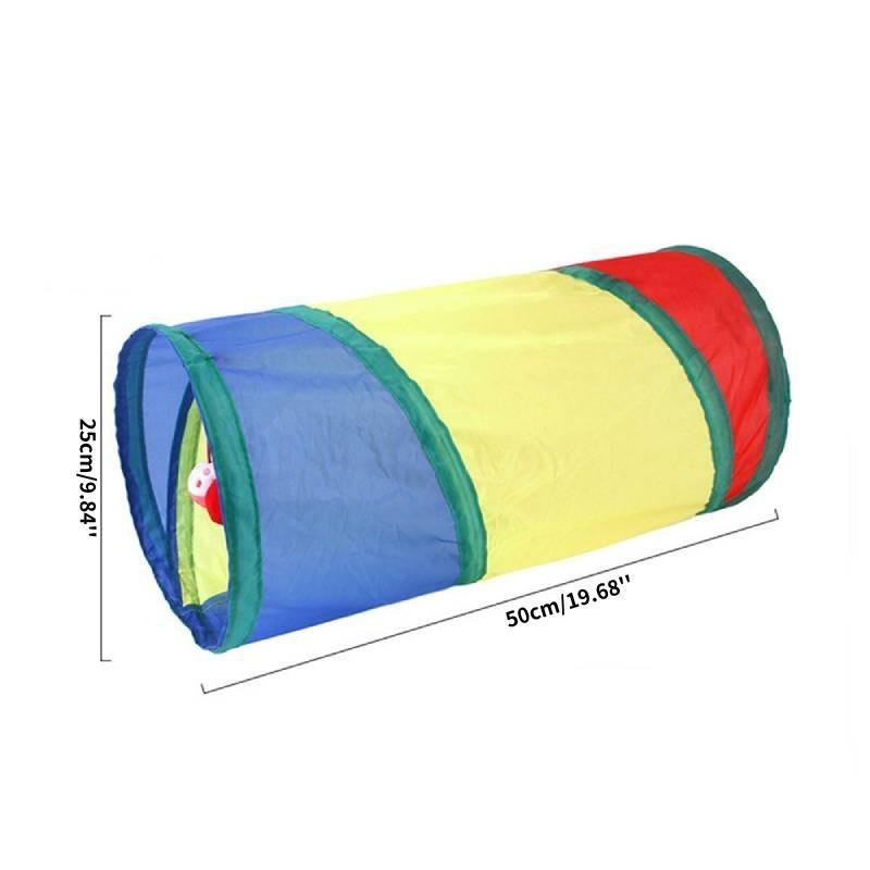 Colorful Rainbow Cat Tunnel Interactive Collapsible Pet Toy For Endless Fun
