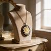 Vintage Black Rose Alloy Necklace With Cross Chain For Women Stylish Jewelry