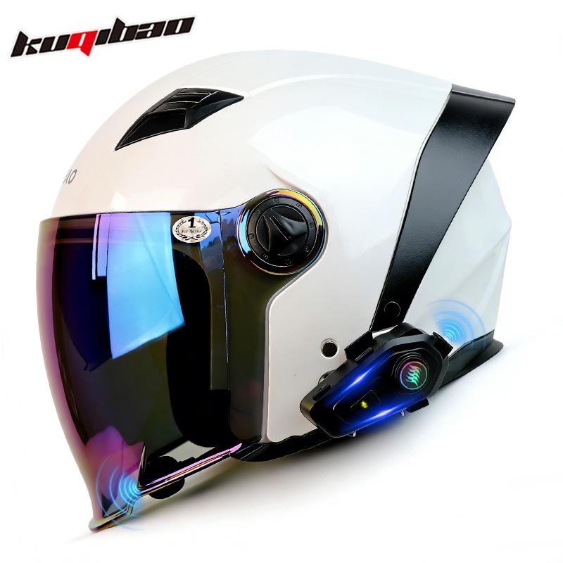 Cooles Bluetooth-Halbhelm-Fahrradhelm: Leicht, Doppelvisier, Lange Akkulaufzeit, 3C-zertifiziert, Komfortpassform, Überragende Klangqualität