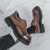 Herren Casual Derby Schuhe mit dicker Sohle Leder Schnürschuhe Hochzeit Bräutigam Business Formal Erhöhen Höhe PU gefüttert Gummi Sohle