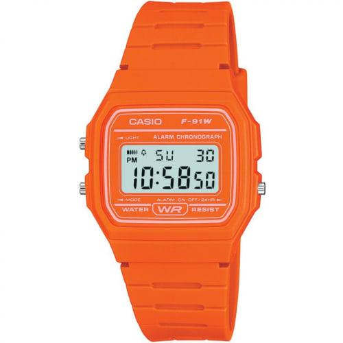 Casio Digital Watch Classic Orange F-91WC-4A2EF