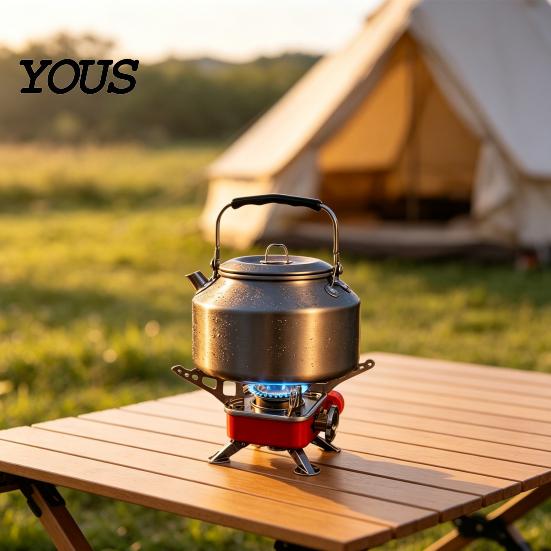 Portable Camping Stove Outdoor Stove, 2800W Adjustable Foldable Square Camp Compact Survival Cooking Equipment Gas Burner for Backpacking Hiking