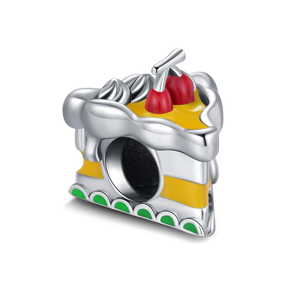 Copper Cute Car Bead Robot Charm Pink Pendant Fit Original Bracelet For Women Diy Fashion Jewelry Love Gift Elegant