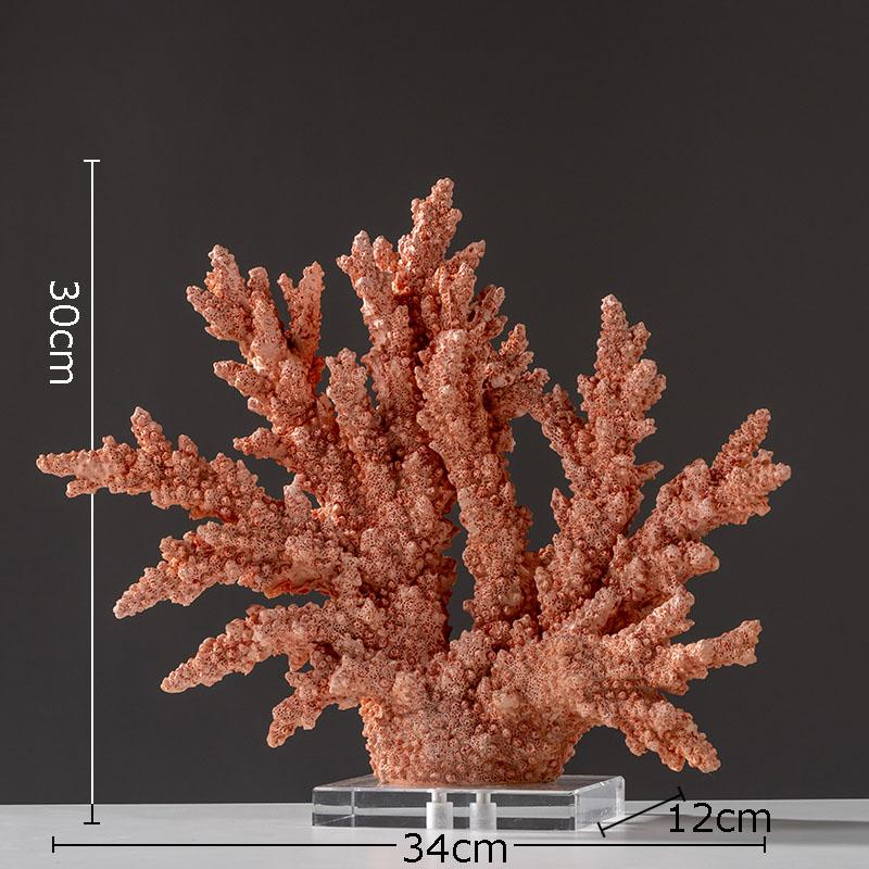Creative Simulated Coral Resin Crafts Transparent Base Coral Statue Desk Decoration Ornaments Modern Home Decor Furnishings