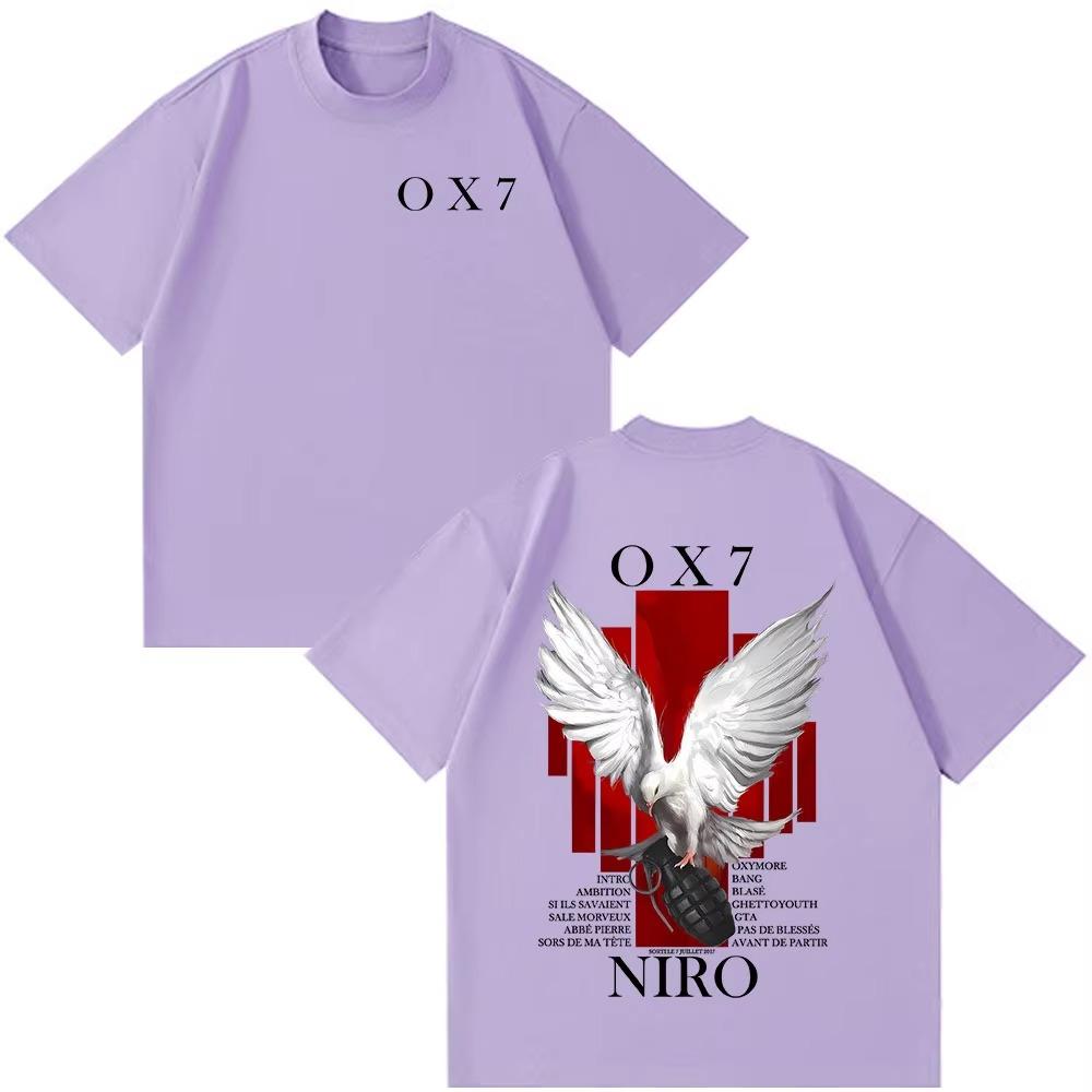 Rapper Niro OX7 Album T-shirt Men Women Clothes Hip Hop Fashion Pop Music T-shirts Male Casual  Vintage T Shirt Streetwear