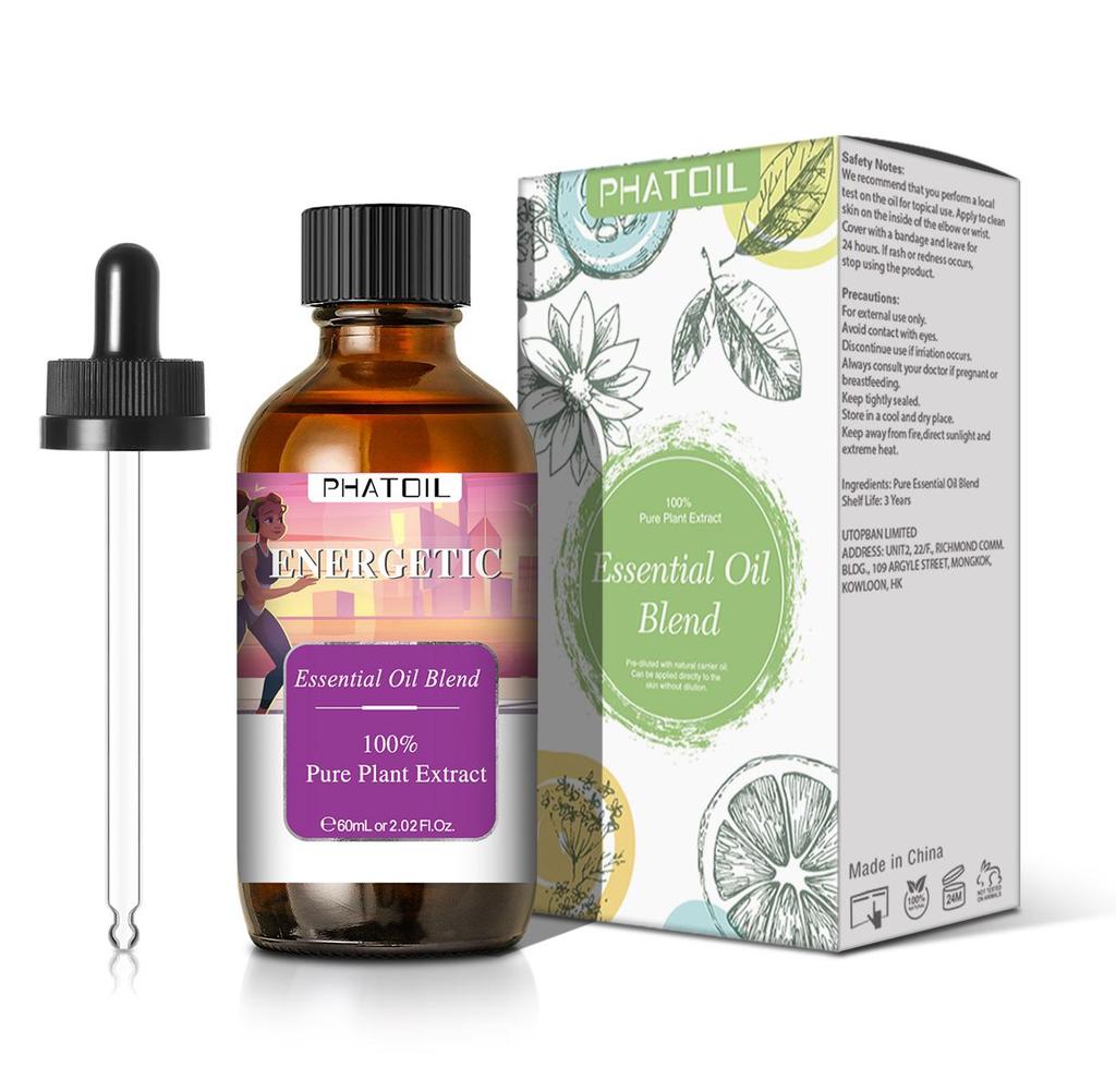 PHATOIL 60ML Essential Oil Blend for Anxiety Ease Sleep Easy Mosquito Repellent Pure Essential Oils and Carrier Oil for Slimming Hair Growth