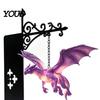 Dragon Culture Collectible Figurine Fantasy Bookshelf Lamp, Retro Flying Light, Literature Fan Gift Creative Bookend Light for Library Reading Corner