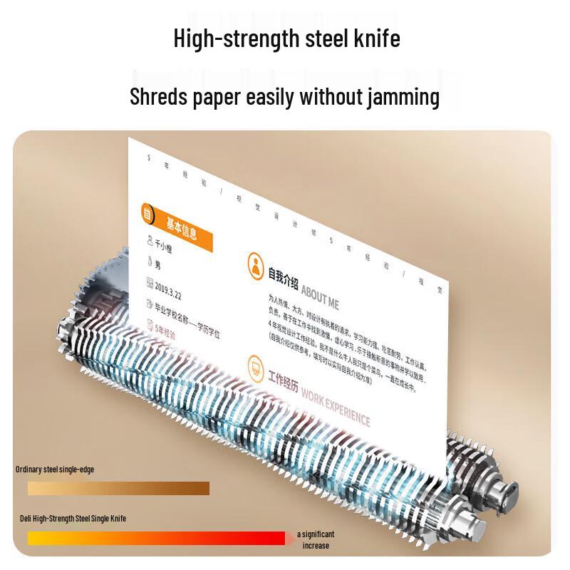 Deli Elektrischer Schreibtisch-Aktenvernichter für Papier & Karten, P-4