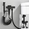 Matte Black Bidet Shower Solid Brass Handheld Bidet Sprayer For Toilet Single Cold Water Anal Shower Corner Valve Bidet Faucets
