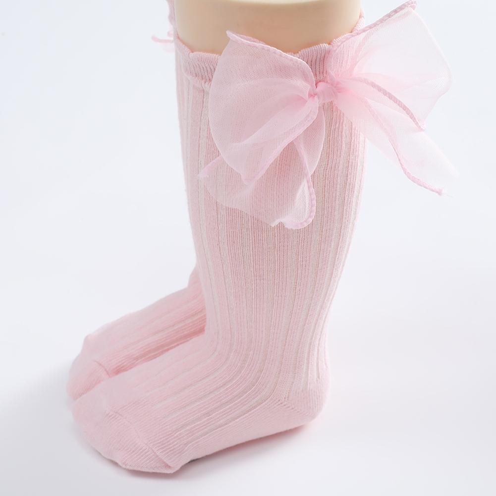 Baby Lace Bow Mid-Calf Socks Newborn Cotton Knitted Breathable Socks Baby Socks 0-3 Years Old