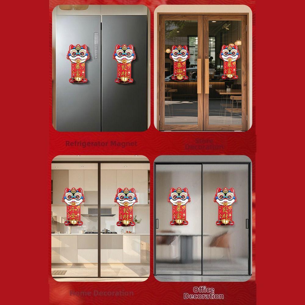 Creative Cartoon Lion Doorbell Magnetic Suction Reminder Wind Chimes  Home Ornament