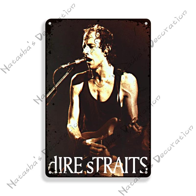 Rock Band Metal Plate DIRE STRAITS Band Decorative Plate Metal Tin Sign Vintage Metal Plaque Bar Club  Signs Wall Decor