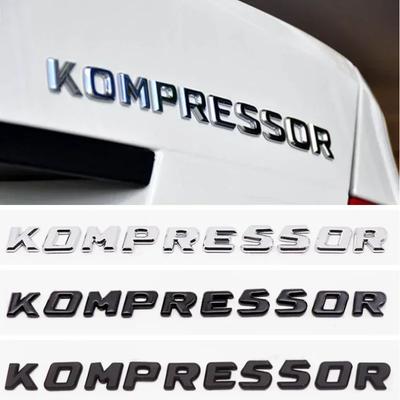 3D ABS Kompressor Letters Car Rear Trunk Fender Emblem Badge Car Sticker Decals For C230 C200 C180 SLK CLK 200k SL CLS