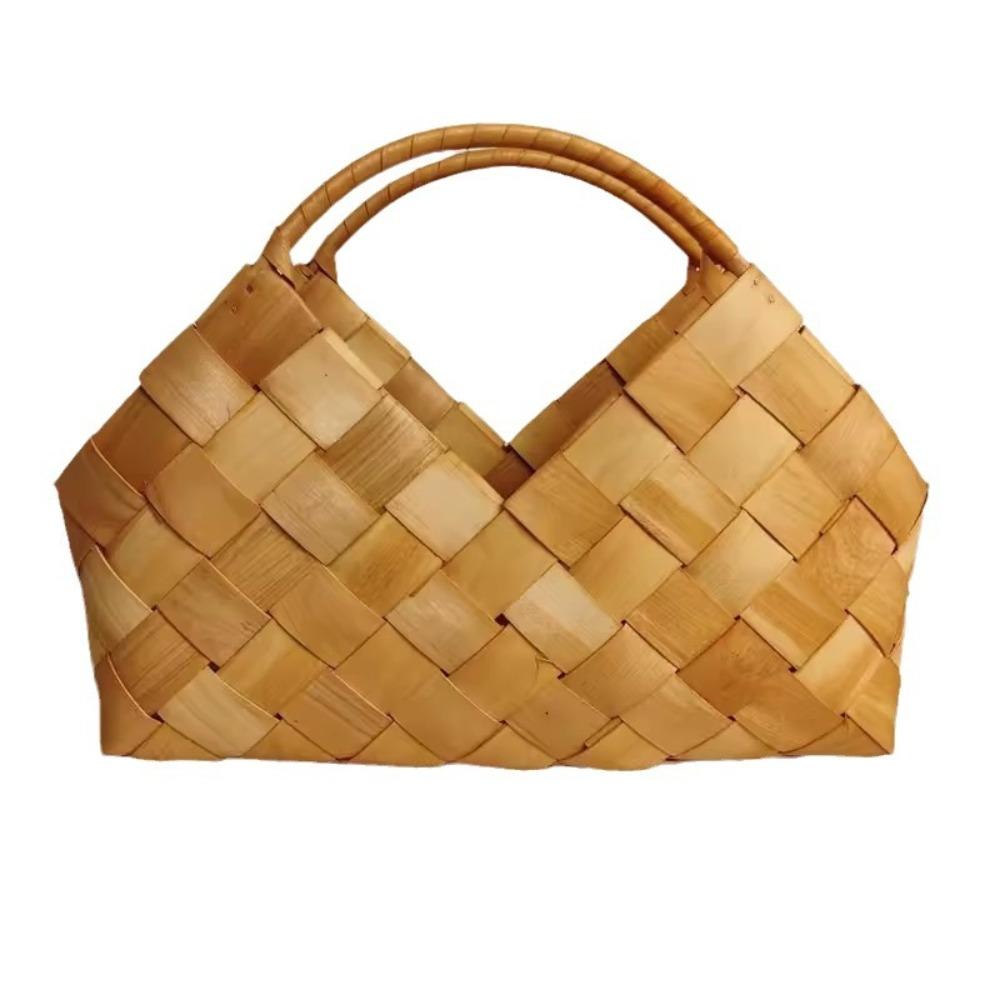 Natural Woven Bag Wooden Storage Box Multi-functional Hand-held Basket  Zongzi