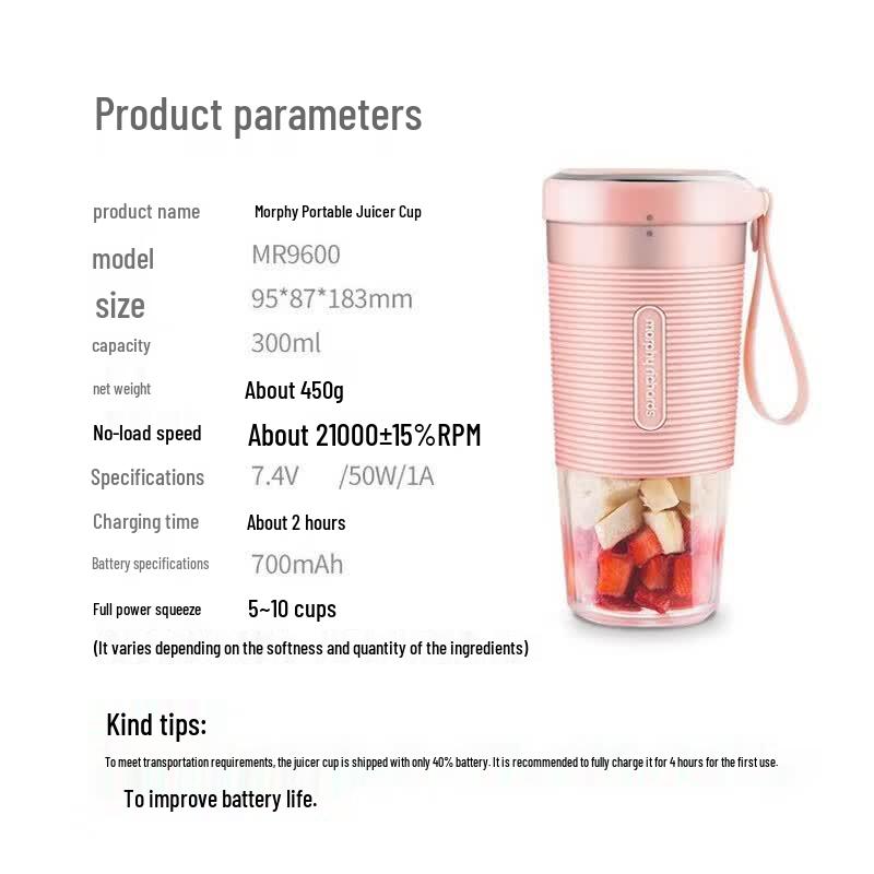 Morphy Richards Portable Mini Juicer Blender CN plug (adapter included)