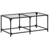 Vidaxl Couchtisch mit Glasplatte, 98,5 x 50 x 40 cm, Stahl