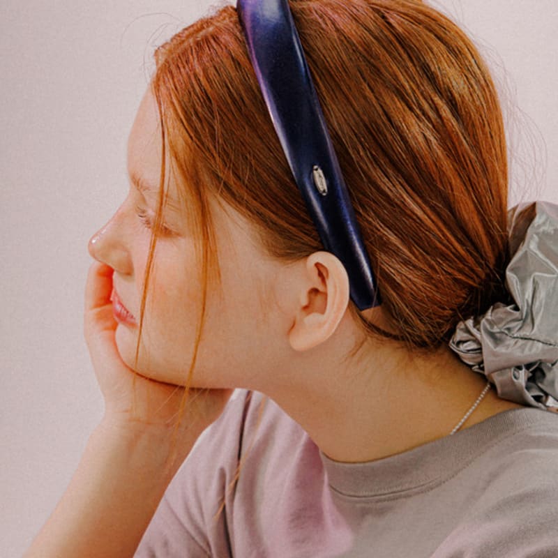 Mellotory einfacher glänzender Haarreif (Marine)