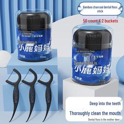Bamboo Charcoal Dental Floss Sticks