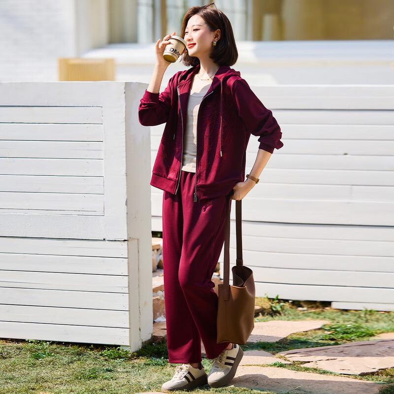 Women's Mid-Aged Casual Hooded Tracksuit Set