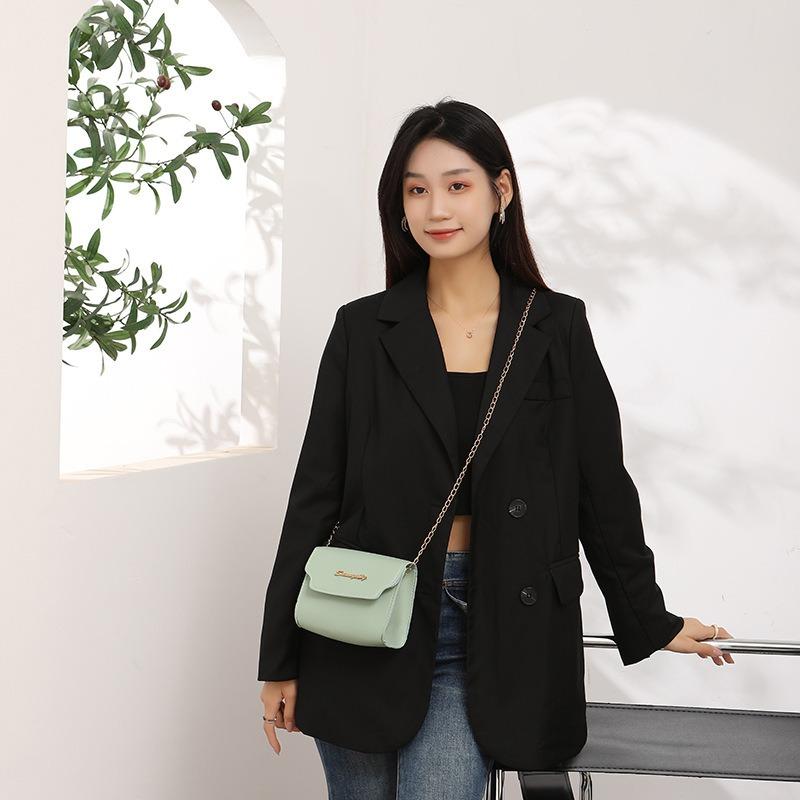 Women's bag new fashionable simple solid color chain shoulder small square bag small fresh messenger bag