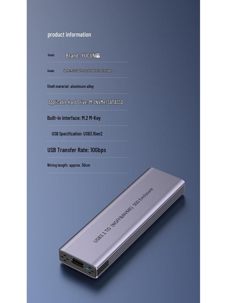 USB 3.1 Dual Protocol M.2 SSD Enclosure: Thunderbolt & SATA Compatible