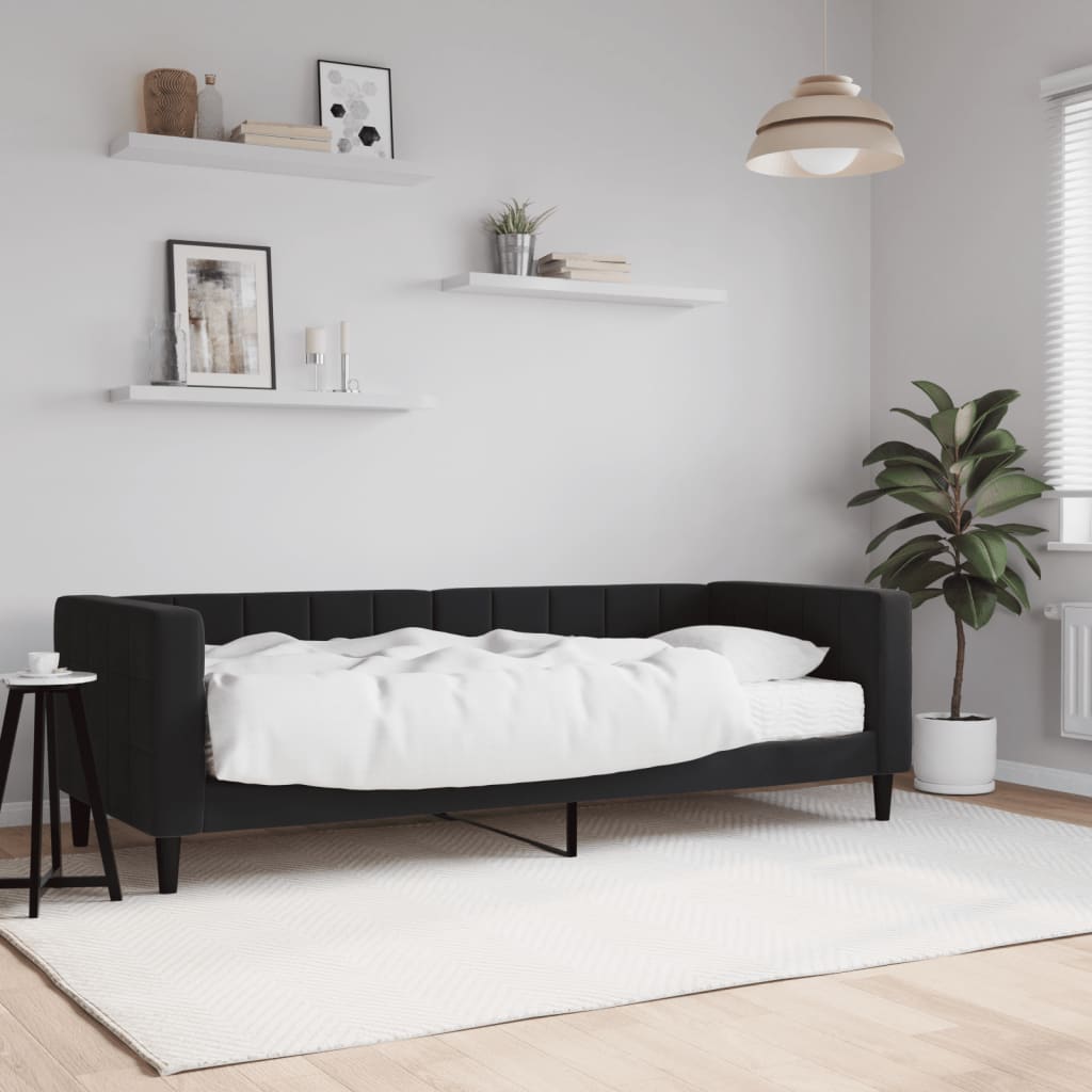 Daybed with Mattress Black 80x200 Cm Velvet