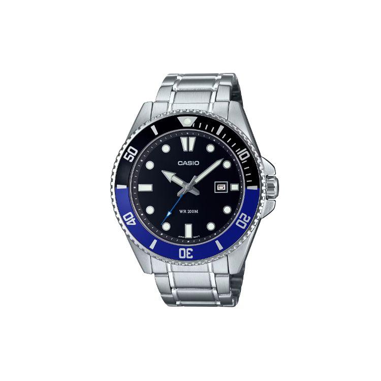 

Casio MDV-107 Series 200M Depth Waterproof Quartz Movement Stainless Steel Strap Watch Men watches Black MDV-107D-1A2 Black Dial