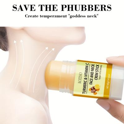 Vitamin C &Turmeric Hydration Moisturizing Neck Cream Stick, Firming Neck Lines, Hypoallergenic Moisturizer for Radiant Skin
