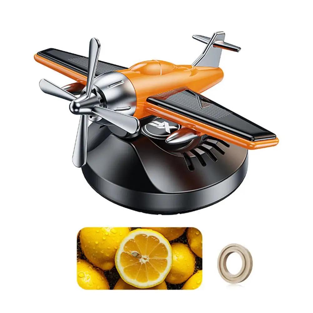 Solar Energy Powered Rotating Propeller Fighter Car Perfume Diffuser Freshener Air Scent Airplane Dashboard Aroma Fragrance D3K9