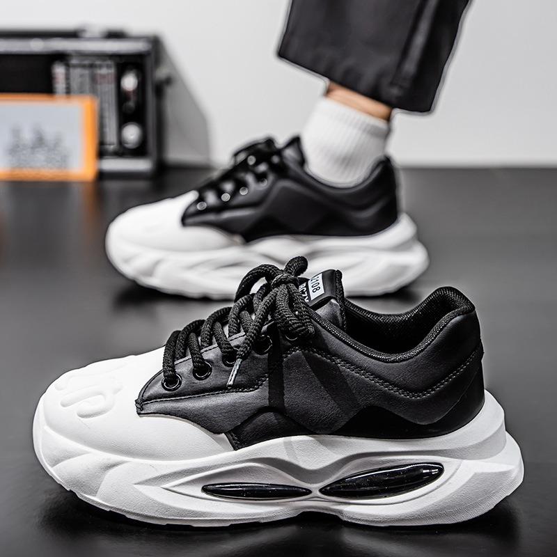 Men's Shoes Spring and Autumn Platform New Versatile Sports Casual Running Increase Youth Leather Surface