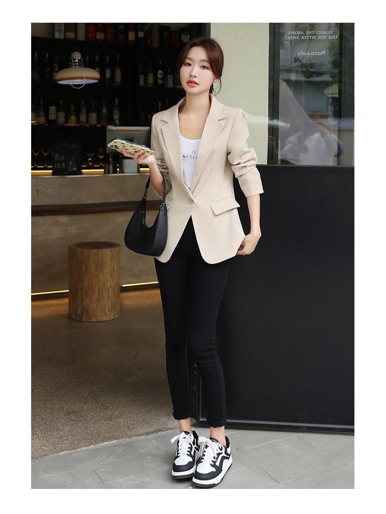Women's Petite Spring 2024 Slimming Casual Blazer: Street Style Jacket