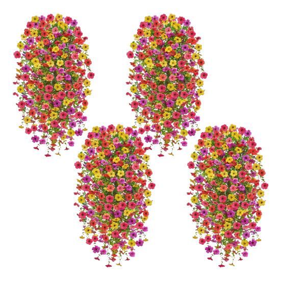 

1/4 шт. Подвесной искусственный цветок фиалки, Устойчивый к УФ-лучам, Искусственный шелковый цветок, Свадебная вечеринка A 4pcs