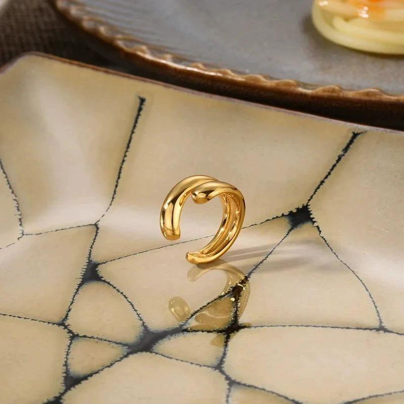 1/2Pcs  Minimalist Women'S Piercless Ear Clip Earring Classic Trendy Earcuff Earrings Jewelry Decorative Accessories Gift