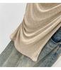 Korean Style Lyocell Tencel Wool Asymmetrical Shoulder Short Sleeve T-Shirt Summer 2026 Temperament Top