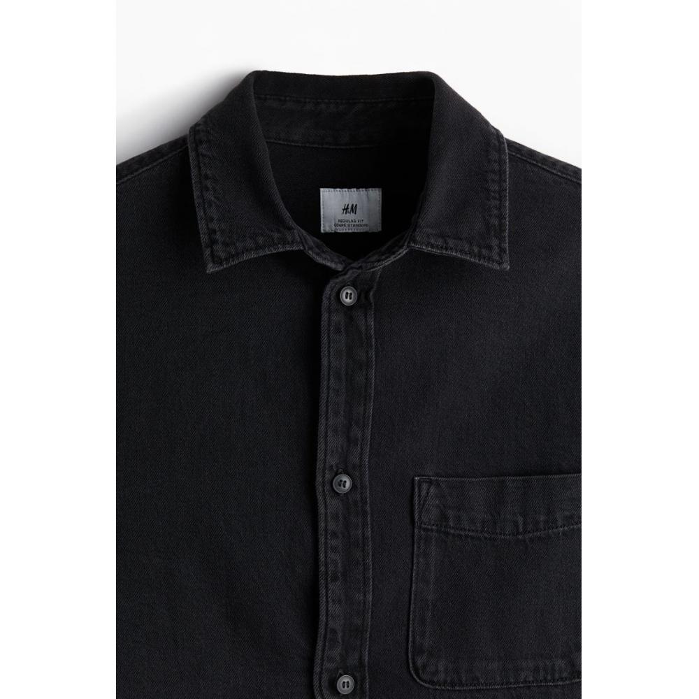 H M Regular Fit deniM sHirt Black