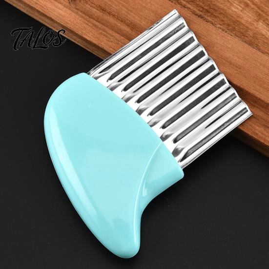 Kitchen Gadget for Vegetables Stainless Steel Potato Cutter, Wavy Blade French Fry Slicer, Manual Durable Food Slicer Tool Energy Saving Chopper