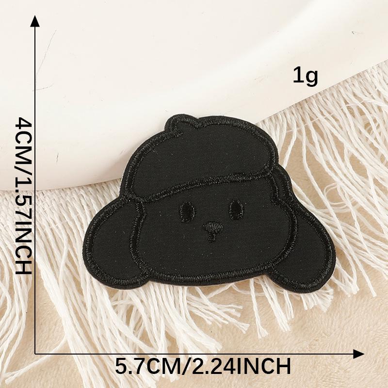 Samolepicí kreslená zvířátka černá vyšívaná nášivka na bundy