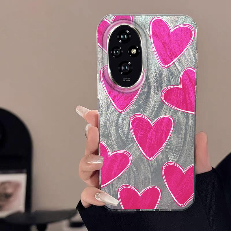 

Case For Honor 400 Lite X9c X9a X8a 200 Pro Lite 5G Phone Cover Graffiti New Pink Love Butterfly Knot Rose Patterns Bumper Shell Honor X9c