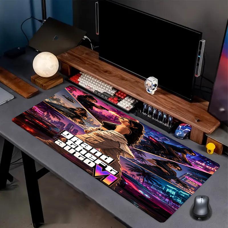 Grand Theft Auto VI Print Mouse Pad, Anti‑Slip Desktop Keyboard Mat, for PC Laptop Gaming Working Daily Use, Cool Festival Surprise Gift