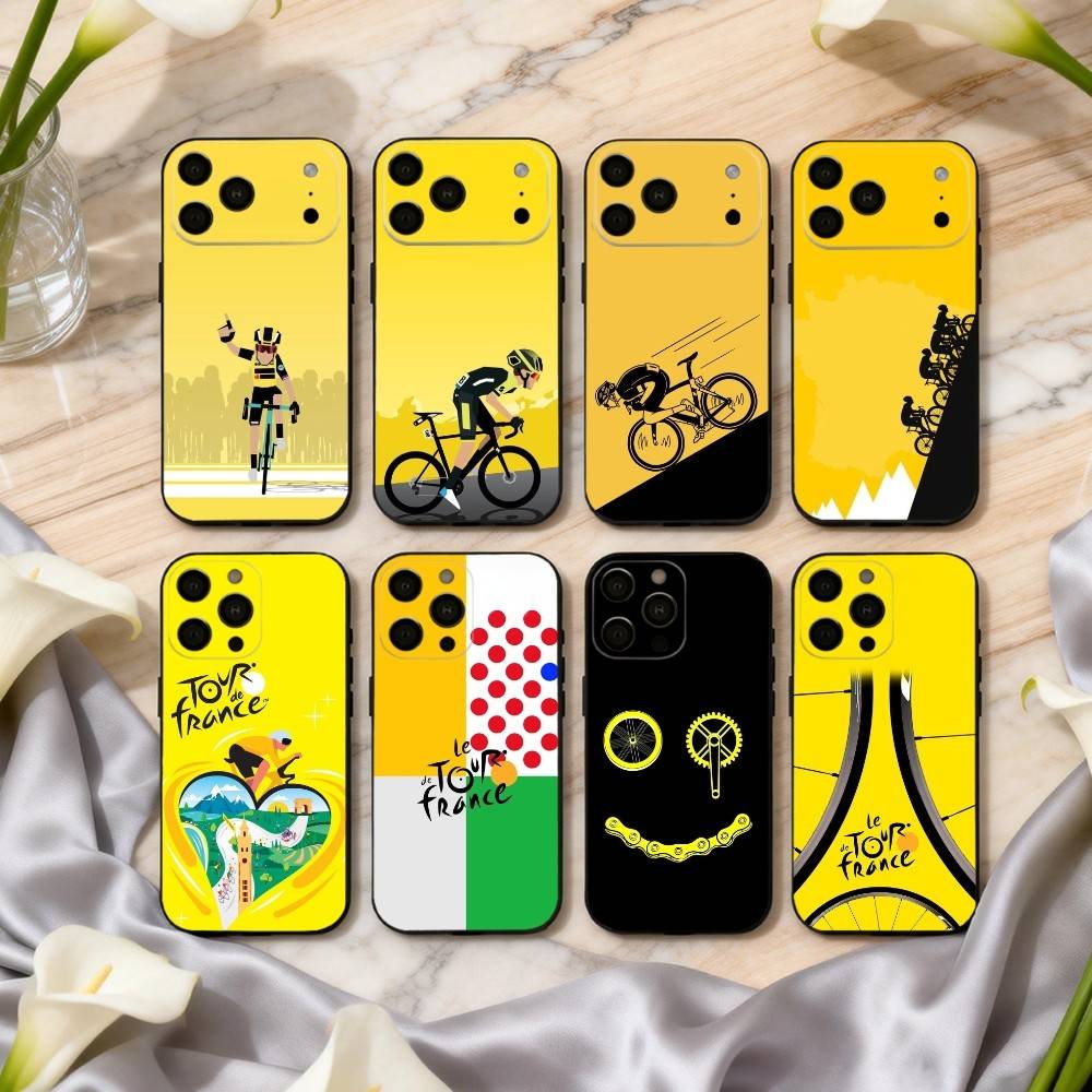 T-Tour De France B-Bike R-Rainbow Phone Case For iPhone 17,16,15,14,13,12,11 Plus,Pro Max,XS,Soft Silicone Black Cover